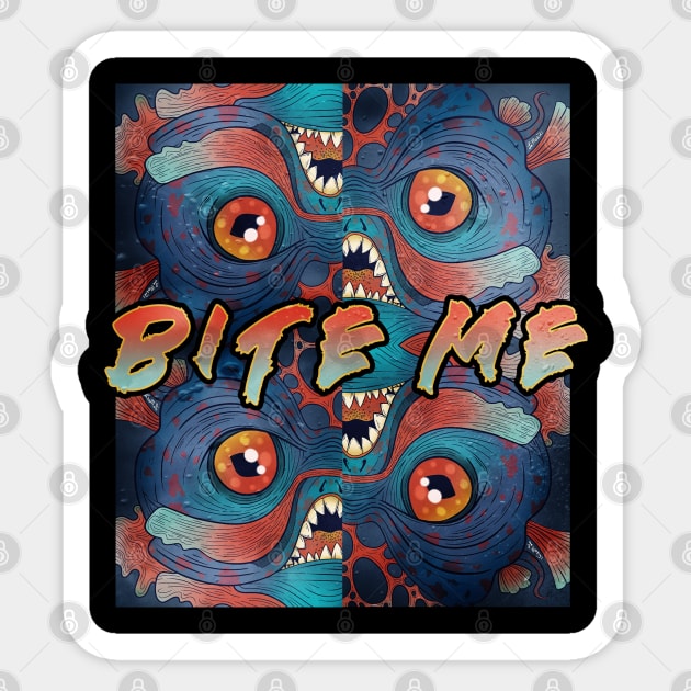 BITE ME FISH Sticker by LeMae Macabre